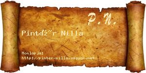Pintér Nilla névjegykártya